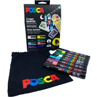 Posca Pouch sæt str. PC5M 8 ass. Farver + lille pose