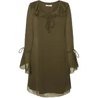 Pepe Jeans for woman. PL953617 Respect dress green (S), Casual, Polyester, Long sleeve