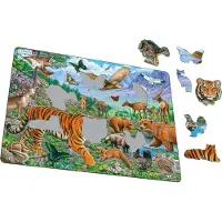 Larsen Puslespill Sibirsk tiger sommer - 36 brikker, Maxi 2D Puslespill