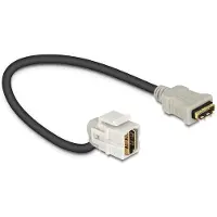 DeLOCK Keystone Module HDMI female > HDMI female 110° with cable - HDMI-kabel - HDMI hunn til HDMI hunn - 22 cm