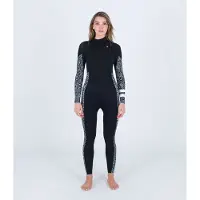 Hurley Plus Printed 3/2 Mm Dame Våtdrakt I Neopren Med Glidelås I Brystet Og Lange Ermer