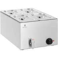 Royal Catering bain marie elektrisk varmer med tappekran 4 x GN 1/4 600 W