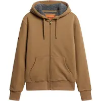Superdry for man. M2013749A Hoodie with zipped hood and brown sheepskin lining (XXL), Casual, Cotton, Sustainable