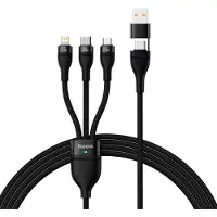 Baseus 3in1 USB cable Flash Series 2 USB-C + micro USB + Lightning 100W 1.2m (black)