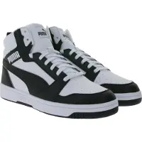 Puma Rebound Sneakers, Shoes, White/Black/Shadow Gray, 40.5