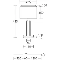 HerzBlut bordlampe Karl G, kantet, tre/granitt, hvit, E27