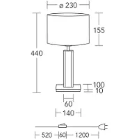 HerzBlut bordlampe Karl G, rund, tre/granitt, hvit, E27