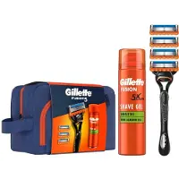 Gillette F5 4up Barberhøvel+gel Fusion 200ml