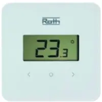 Roth Touchline Standard hvid rumtermostat Trådløs. Med stort display. Temperaturen indstilles nemt med de to touchknapper