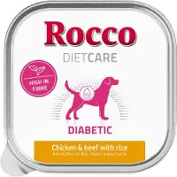 Rocco Diabetic Kylling & Biff med ris i skål 150g 10 x 150 g