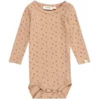 Lil´ Atelier Lil' Atelier Body I/e - NbfGago - Noos - Nougat m. Blomster - - 1 år (80) - Langermet Body