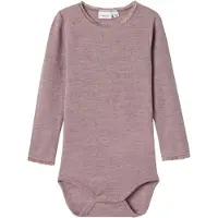 Name it Body I/e - Ull - Noos - NmfWang - Purple Dove m. Hulmøns - - 3 år (98) - Langermet Body