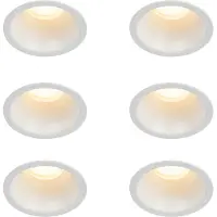 QAZQA Sett med 6 hvite nedfellbare spotter GU10 35 mm IP44 - Dept