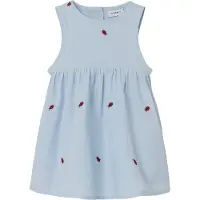 Name it Kjole - NbfFerilla - Chambray Blue m. Ladybugs - - 56 - Kjole