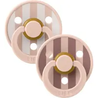 BIBS Colour Smokker - Str. 2 - 2-pack - Rund - Blush/Ivory - - 6-18 md - Smokk