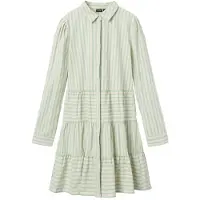 LMTD Kjole - NlfTipsy - Turtledove/Créme De Menthe Stripes - - 13 år (158) - Kjole