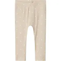 Lil´ Atelier Lil' Atelier Leggings - Rib - NbfGago - Grey Morn/Heart - - 1 år (80) - Leggings
