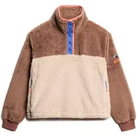 Superdry for woman. W2012349A Supersoft Mash Up fleece brown (XXS), Casual, Polyester