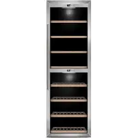 Caso WineComfort 1800 Smart, Vin kjøleskap, Frittstående, 180 flasker, 135 W, Innebygd lys, Sort, Rustfritt stål