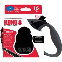 Kong Terrain uttrekkbart bånd svart - Størrelse M: opptil 30 kg, lengde ca. 5 m