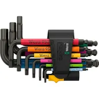 Wera 05022641001, L-formet hex-nøkkelsett, Imperisk, 9 stykker, 1/4,1/8,3/16,3/8,3/32,5/16,5/32,5/64,7/32, Tsjekkisk Republikk