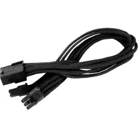 Silverstone PP07 - Strømforlengelseskabel - 8-pins PCIe-strøm (hunn) til 8-pins PCIe-strøm (6+2) (hann) - 25 cm - svart