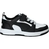 Puma Rebound V6 Lo Kids' Sneakers, Shoes, White/Black, 28