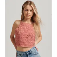 Superdry Vintage Crop Crochet Ermeløs Topp
