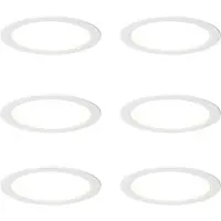 QAZQA Sett med 6 innfelte spotter hvit 14,5 cm inkl. LED justerbar i Kelvin med DIP-bryter - Stephanie