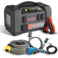 Lokithor AW401 jumpstarter / startbooster 2500A + powerbank 20000mAh + kompressor + lommelykt + power wash 5-i-1