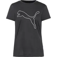 Puma TAD ESSENTIALS Heather Logo Tee Women, Clothing, Black Heather, XS