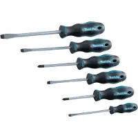Makita 6-delt bor-/skruvesett (SL4.0 x 100 / SL5.5 x 100 / SL6.5 x 125 / SL8 x 150 / PZ1 x 80 / PZ2 x 100)