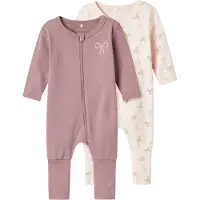 Name it Nattdrakt - Noos - 2-pack - NbfNightsuit - Barely Rosa - - 74 - Nattdrakt