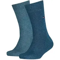 Tommy Hilfiger Sokker - 2-pack - Basic - Blå Melert/Navy - - 23/26 - Sokker