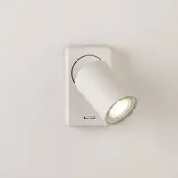Searchlight Vegglampe Switched, hvit, aluminium, bryter, GU10