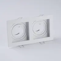 Searchlight Innfellingslampe Grid Two, 2 lyskilder, hvit, 18,5x10 cm, aluminium, GU10