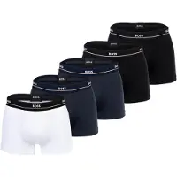 BOSS for man. 50475275 Pack of 5 black, navy, white elastic boxer shorts (M), Casual, Cotton