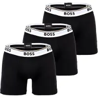 BOSS for man. 50475282 Pack 3 Black logo boxer shorts (XL), Homewear, Cotton