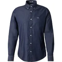 Gant for man. 3000402 Slim Fit Shirt Indigo navy indigo (M), Casual, Cotton, Classic, Long sleeve