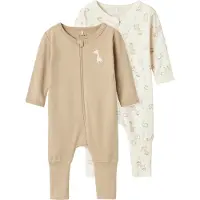 Name it Nattdrakt - Noos - 2-pack - NbnNightsuit - Jet Strøm - - 50 - Nattdrakt