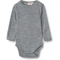 Wheat Body I/e - Ull - Lucca - Melert Grey - - 1 år (80) - Langermet Body