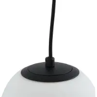 LUCANDE hengelampe Bidolo, svart, glass, Ø 15 cm, IP44