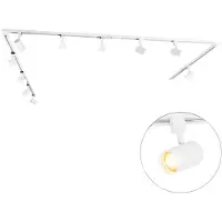 QAZQA Moderne skinnesystem med 10 spotter hvit 1-fase - Iconic Jeana