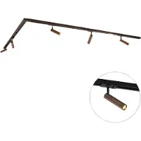 QAZQA Moderne skinnesystem med 5 spotlights mørk bronse 1-fase - Iconic Ivy