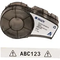 Brady B-595 - Vinyl - matt - svart på hvitt - Rull (1,27 cm x 6,4 m) 1 rull(er) merkelapper - for BMP21, BMP21-LAB, BMP21-PLUS ID PAL LABPAL