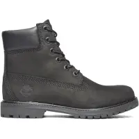 Timberland for woman. TB08658A0011 6 Inch Premium waterproof leather lace-up boots black (42 W), Flat, Laces, Casual
