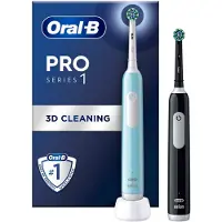 Oral-B Pro Series 1 Duo Pack elektrisk tannbørste, svart / blå
