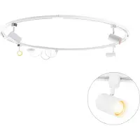 QAZQA Moderne skinnesystem med 4 spotlights hvitt 1-fase rund - Iconic Jeana