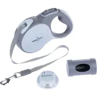 Nomad Tales Calma inntrekkbart båndsett, 5 m - Bånd, lommelykt og hundeposedispenser