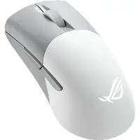 Asus ROG Keris Wireless AimPoint - Mus - høyrehendt - optisk - 5 knapper - trådløs, kablet - 2.4 GHz, USB 2.0, Bluetooth 5.1 LE - månelyshvit